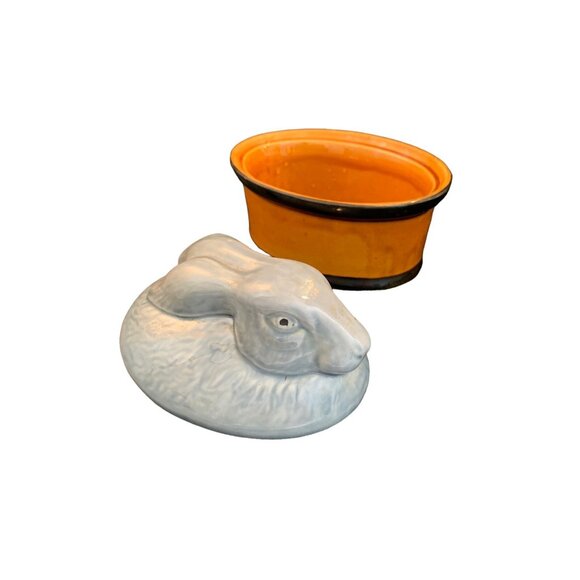 Vintage Portugal Ceramic Rabbit, Soup Tureen, Lidded Box, Easter Deco Classic - Picture 5 of 11